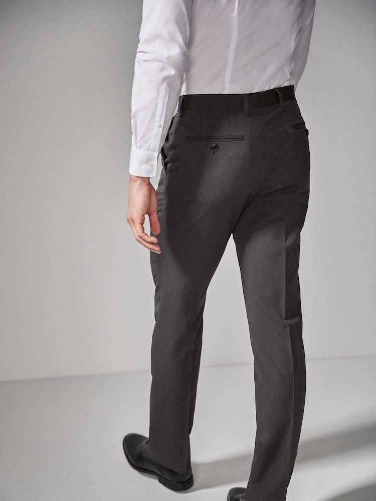Charcoal Grey Regular Fit Suit Trousers - Image 2 of 5 Charcoal Grey Regular Fit Suit Trousers - Image 2 of 5