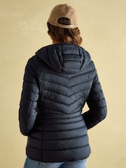 Joules Kenley Navy Showerproof Padded Coat with Hood - Image 2 of 6