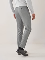 Light Grey Skinny Fit Suit Trousers - Image 3 of 8