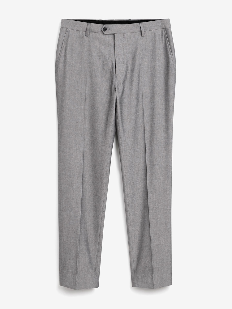 Light Grey Skinny Fit Suit Trousers - Image 6 of 8