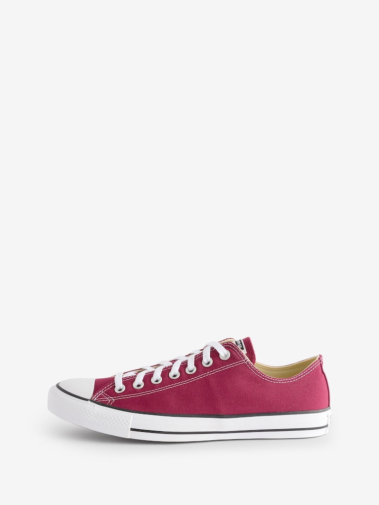 Converse Burgundy Red Standard Fit Chuck Taylor All Star Ox Trainers - Image 2 of 9