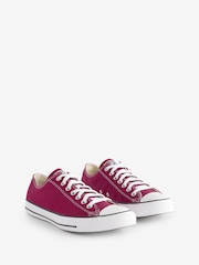 Converse Burgundy Red Standard Fit Chuck Taylor All Star Ox Trainers - Image 3 of 9