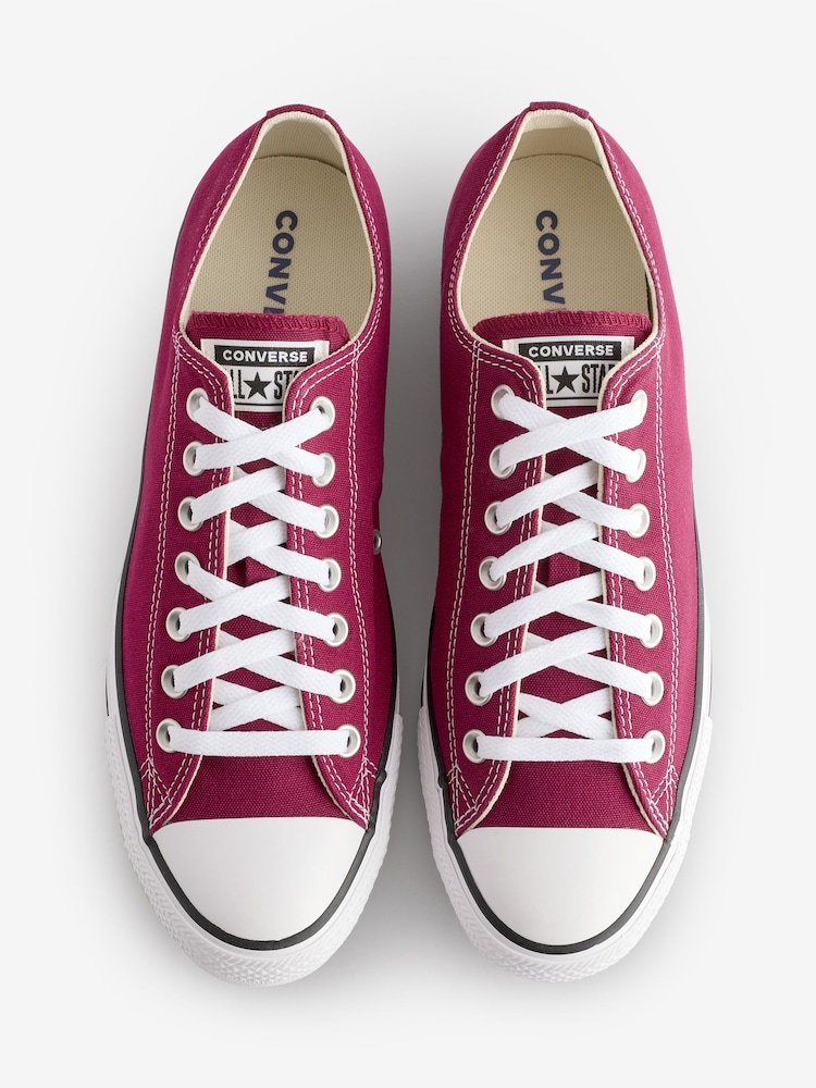 Converse Burgundy Red Standard Fit Chuck Taylor All Star Ox Trainers - Image 5 of 9