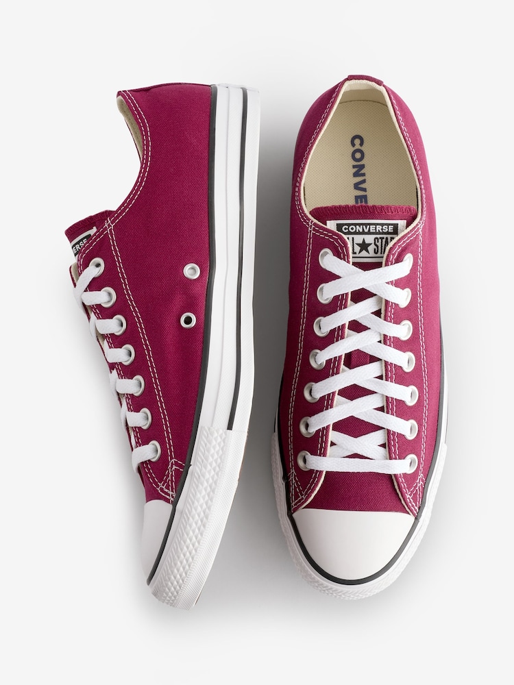 Converse Burgundy Red Standard Fit Chuck Taylor All Star Ox Trainers - Image 6 of 9