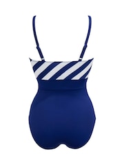 Pour Moi Navy High Line V-Neck Control Swimsuit - Image 5 of 5
