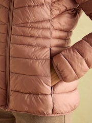 Joules Kenley Pink Showerproof Padded Coat with Hood - Image 4 of 6