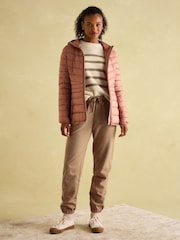 Joules Kenley Pink Showerproof Padded Coat with Hood - Image 5 of 6