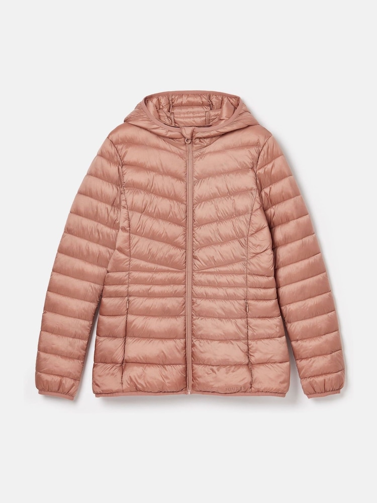 Joules Kenley Pink Showerproof Padded Coat with Hood - Image 6 of 6
