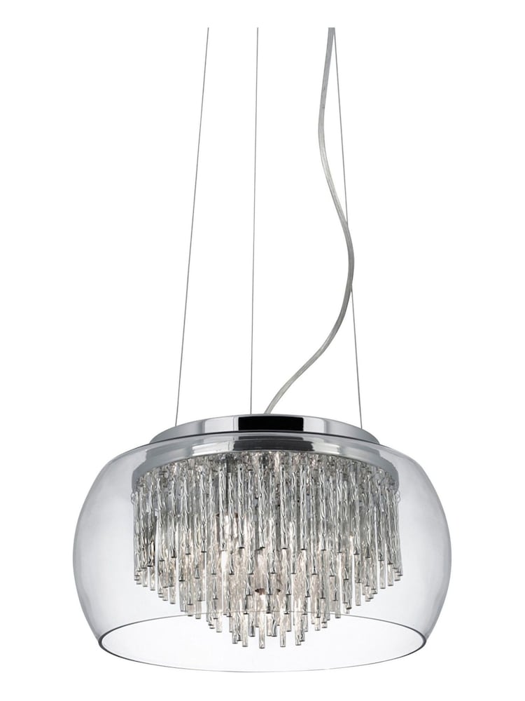 Searchlight Chrome Dock Chrome Glass 4Lt Pendant Ceiling Light - Image 2 of 3