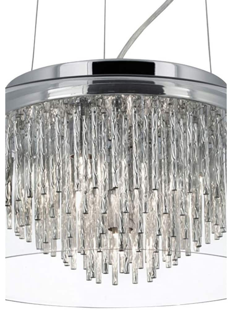 Searchlight Chrome Dock Chrome Glass 4Lt Pendant Ceiling Light - Image 3 of 3