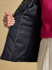 Темно-синий - Joules Braemar Luxe Showerproof Diamond Quilted Coat - Image 10 of 14