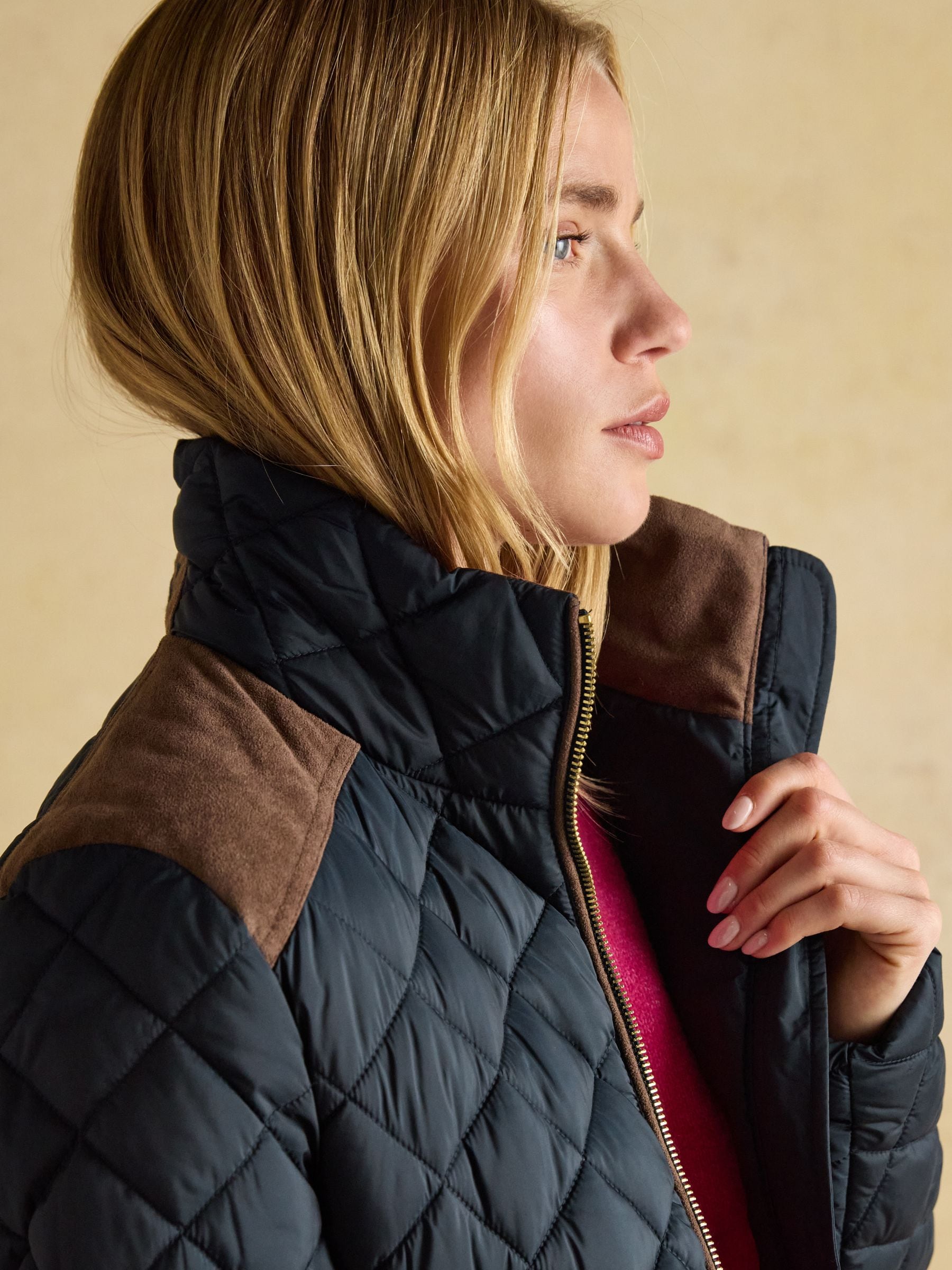 Buy Joules Braemar Luxe Navy Showerproof Diamond Quilted Coat from Next USA