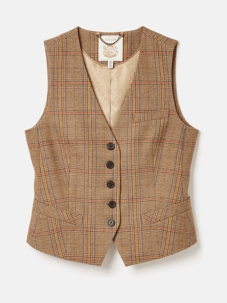 Joules Penrose Check Tweed Waistcoat - Image 8 of 8