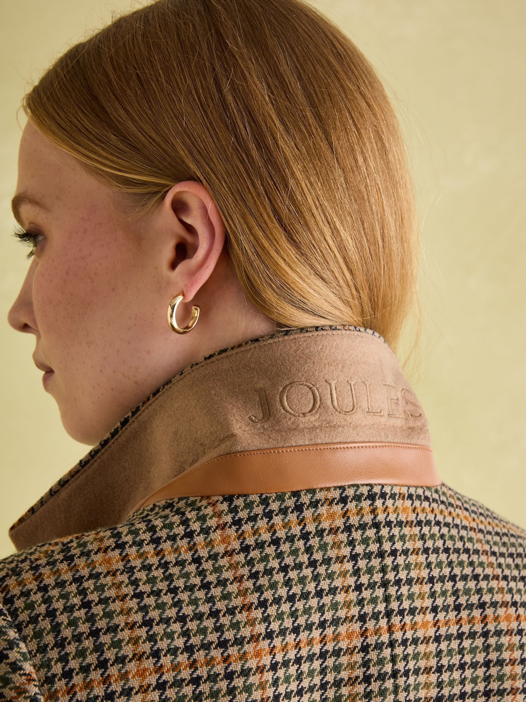 Buy Joules Hackmore Brown Check Relaxed Fit Wool Blend Tweed