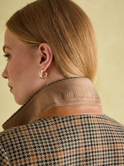 Joules Hackmore Brown Check Relaxed Fit Wool Blend Tweed Blazer - Image 7 of 9