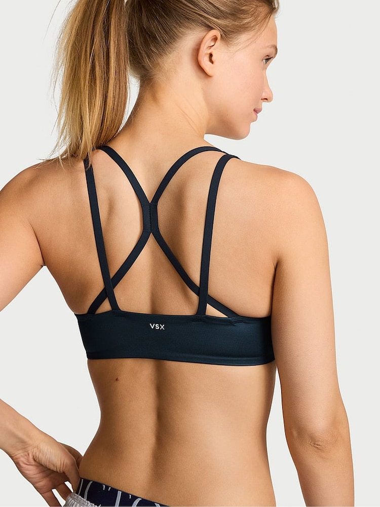 Victoria's Secret Impact Blue GlossyTech™ Plunge Front Close Low Impact Sports Bra - Image 2 of 2