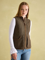 Joules Cawthorne Brown Tweed Gilet - Image 1 of 9
