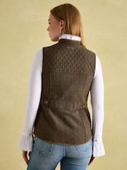 Joules Cawthorne Brown Tweed Gilet - Image 2 of 9