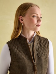 Joules Cawthorne Brown Tweed Gilet - Image 4 of 9