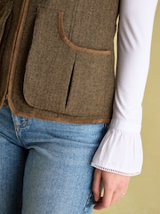 Joules Cawthorne Brown Tweed Gilet - Image 7 of 9