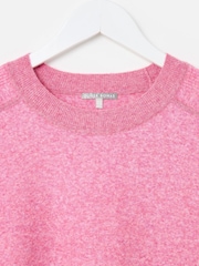 Oliver Bonas Pink Crew Neck Sparkle Knitted Jumper - Image 3 of 6