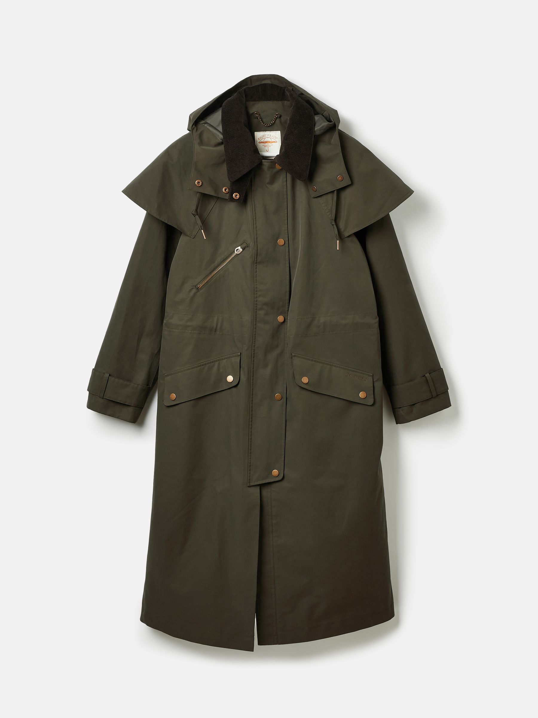Joules green barrowden longline waterproof coat store