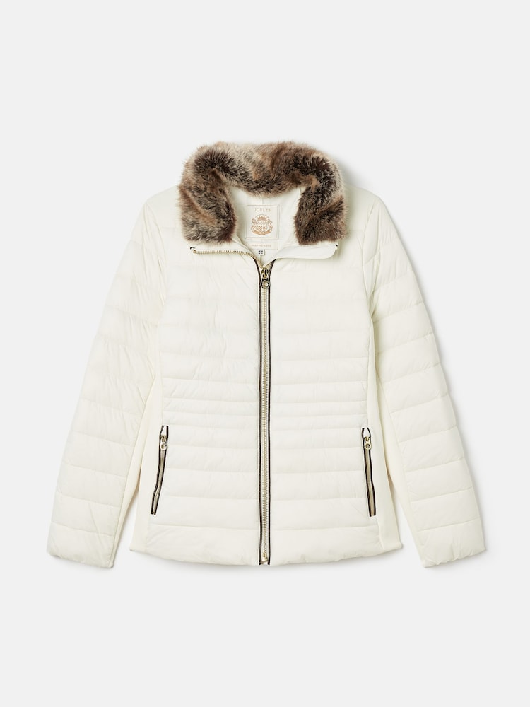 Joules Beckley Padded Showerproof Jacket with Faux Fur Trim - Image 8 of 8 Joules Beckley Padded Showerproof Jacket with Faux Fur Trim - Image 8 of 8