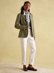 Joules Fayfair Khaki Green Tweed Hacking Jacket - Image 4 of 7