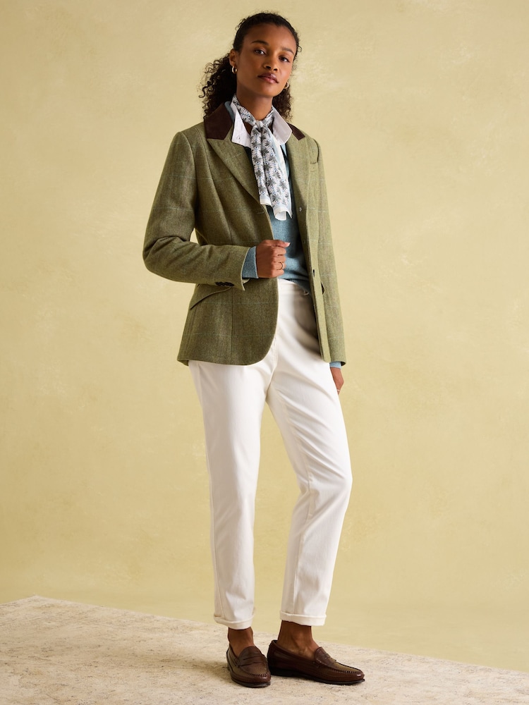 Joules Fayfair Khaki Green Tweed Hacking Jacket - Image 4 of 7