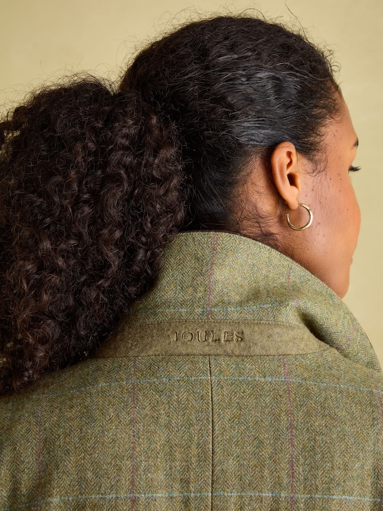 Joules Fayfair Khaki Green Tweed Hacking Jacket - Image 6 of 7