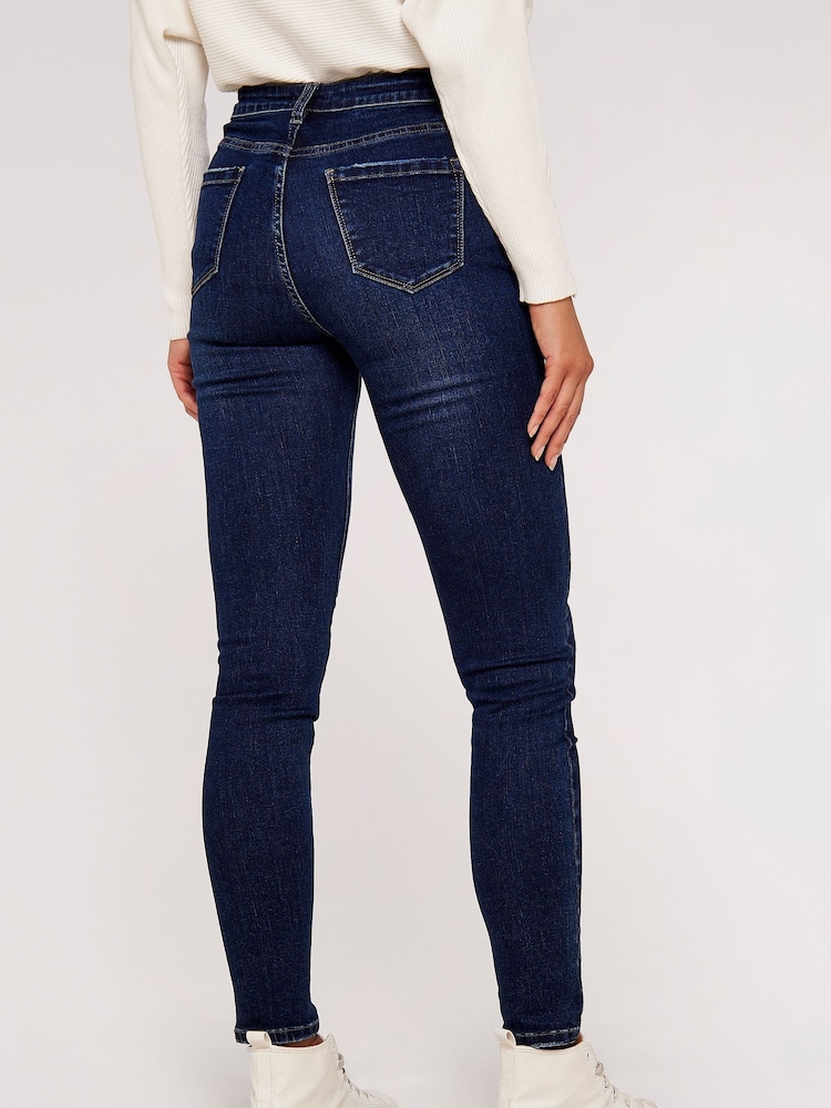Apricot Dark Blue Sienna Mid Rise Skinny Jeans - Image 2 of 4