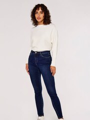 Apricot Dark Blue Sienna Mid Rise Skinny Jeans - Image 3 of 4