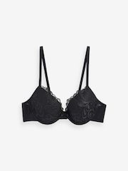 Black/Cream Pad Plunge Embroidered Bras 2 Pack A-E - Image 3 of 5
