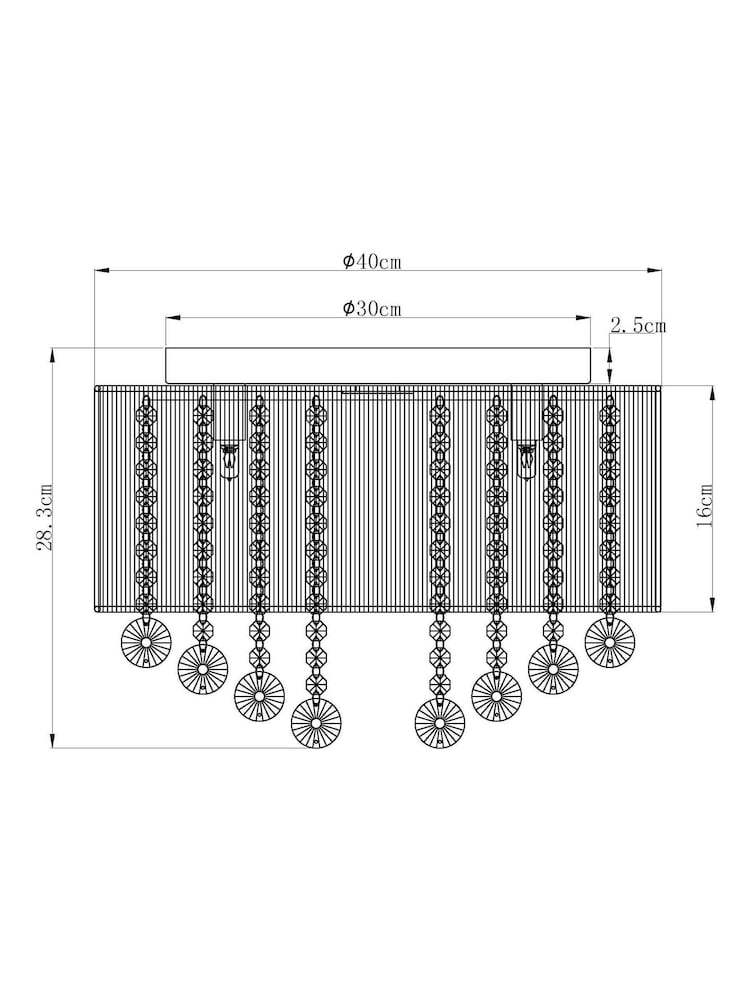 Champagne Gold Palazzo Flush Ceiling Light - Image 7 of 7