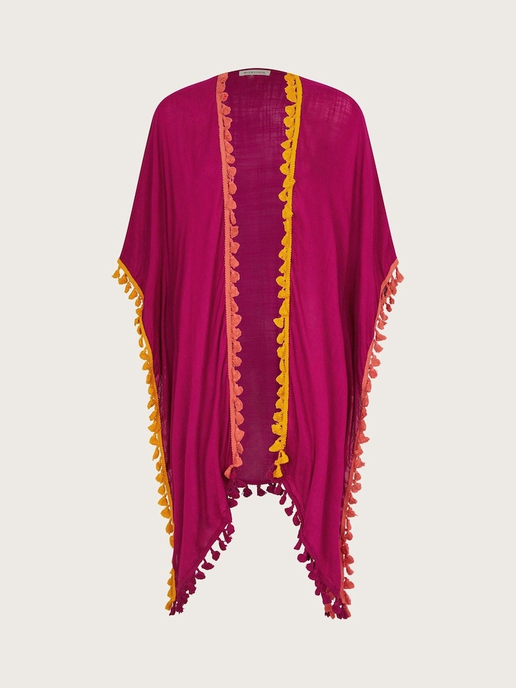 Monsoon Pink Contrast Tassel Cover-Up - Image 5 of 5 Monsoon Pink Contrast Tassel Cover-Up - Image 5 of 5