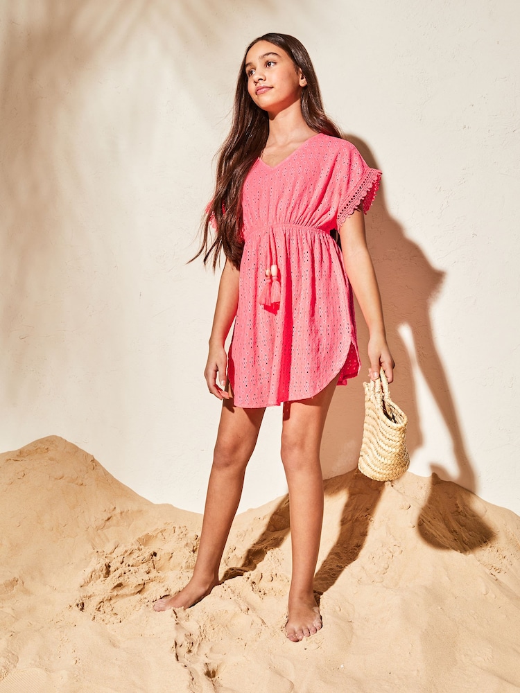 Lipsy Bright Pink Jersey Kaftan (From 2-16yrs) - Image 2 of 4