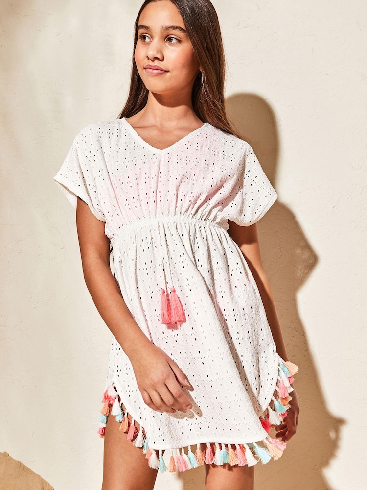 Lipsy White Jersey Kaftan (From 2-16yrs) - Image 1 of 4