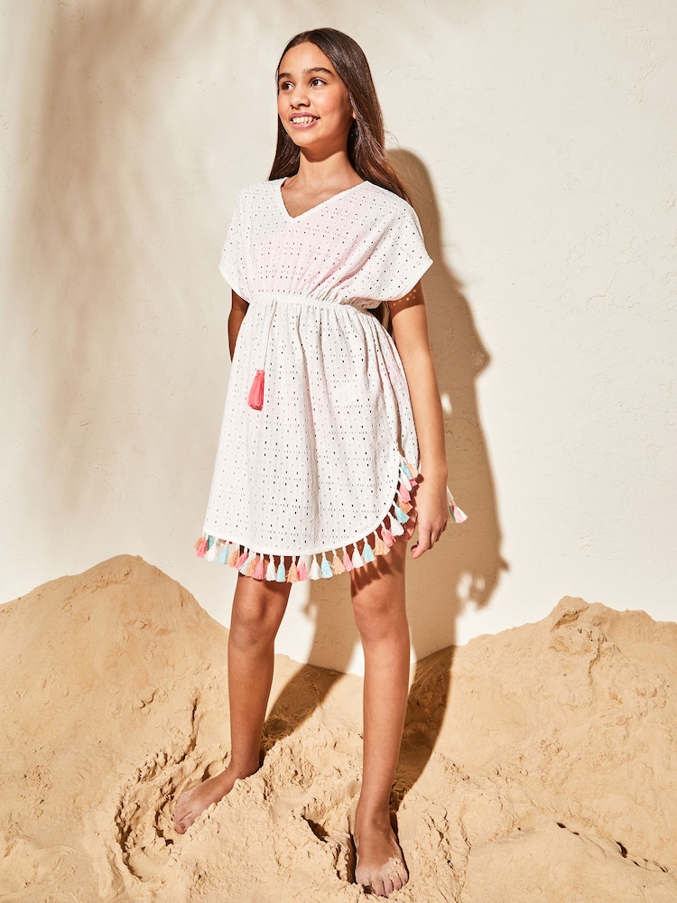 Lipsy White Jersey Kaftan (From 2-16yrs) - Image 2 of 4