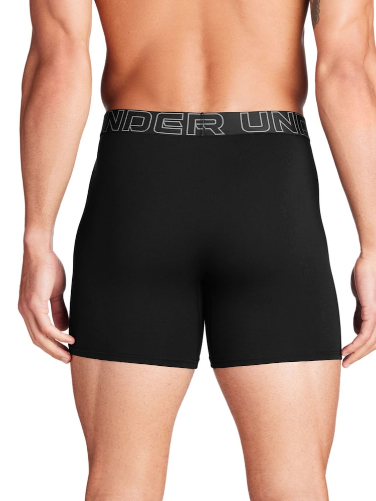 أسود رمادي - حزمة من 3 بوكسرات Performance Tech بتصميم رجل 6 بوصات قطن 100% من Under Armour - صورة 2 من 4 أسود رمادي - حزمة من 3 بوكسرات Performance Tech بتصميم رجل 6 بوصات قطن 100% من Under Armour - صورة 2 من 4