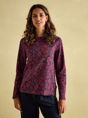 Joules New Harbour Red Floral Boat Neck Breton Top - Image 1 of 6