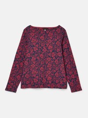 Joules New Harbour Red Floral Boat Neck Breton Top - Image 6 of 6