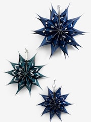 Set of 3 Navy Blue Eid Paper Star Decorations - Image 4 of 4