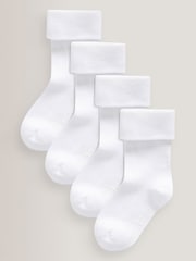 White 4 Pack Baby Roll Top Socks (0mths-2yrs) - Image 1 of 1
