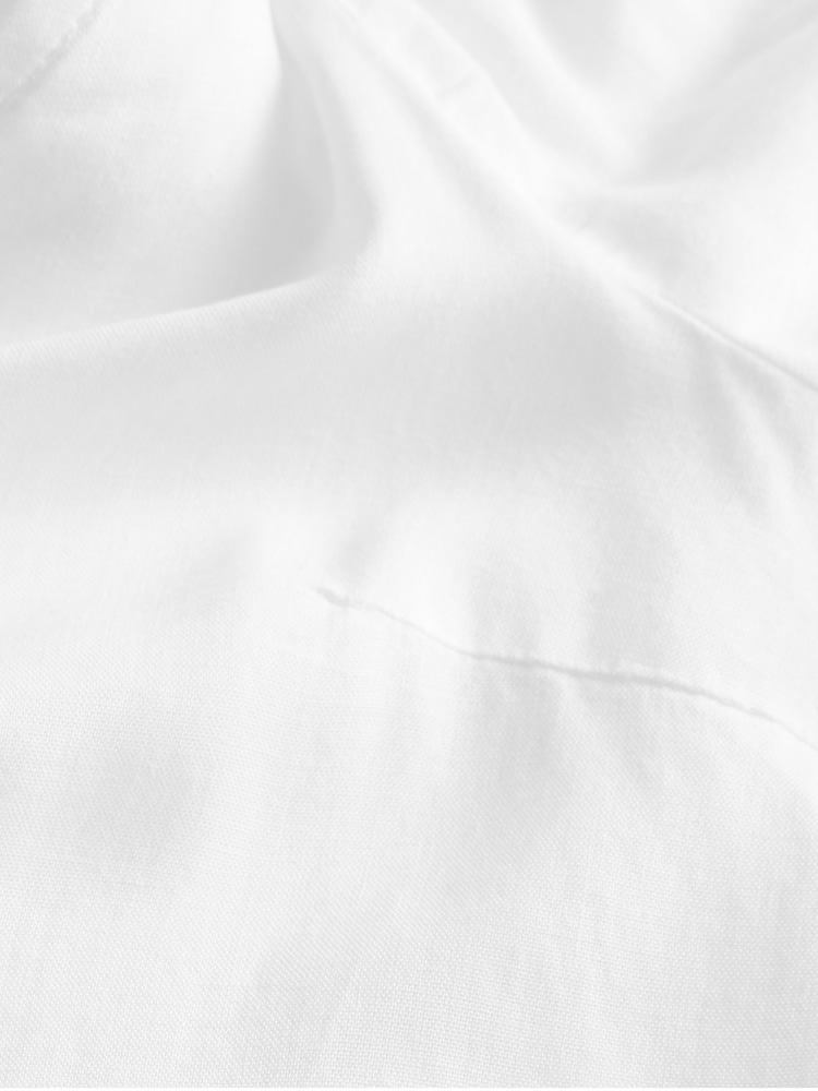 White Tie Front Blouse with Linen - Image 7 of 7