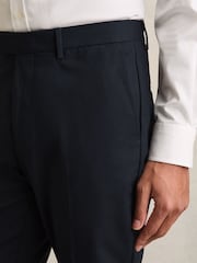 Reiss Navy Eastbury Slim Fit Cotton Blend Chinos - Image 4 of 7