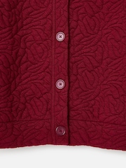 Oliver Bonas Red Burgundy Quilted Sweatshirt Bomber Jacket - Image 6 of 6
