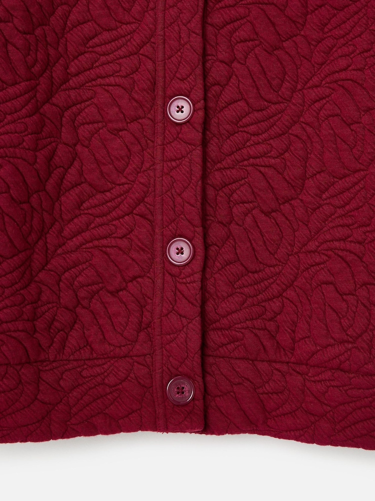 Oliver Bonas Red Burgundy Quilted Sweatshirt Bomber Jacket - Image 6 of 6 Oliver Bonas Red Burgundy Quilted Sweatshirt Bomber Jacket - Image 6 of 6