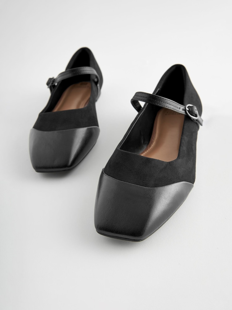 Black Extra Wide Fit Forever Comfort® Square Toe Mary Jane Shoes - Image 3 of 5