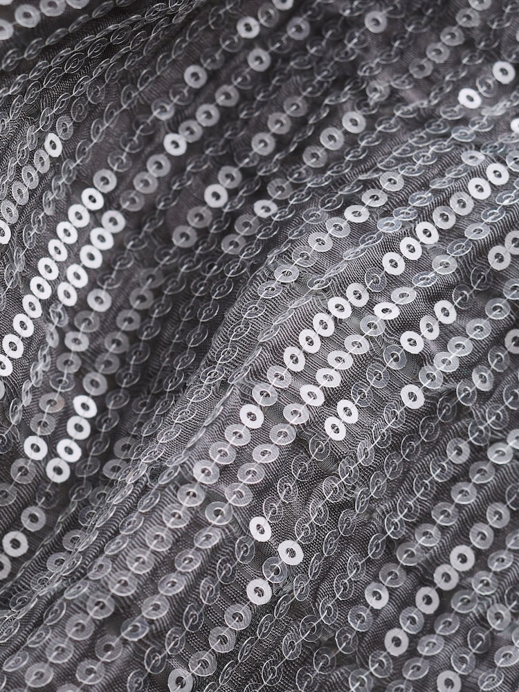Charcoal Grey Short Sleeve Sequin T-Shirt - Image 6 of 6