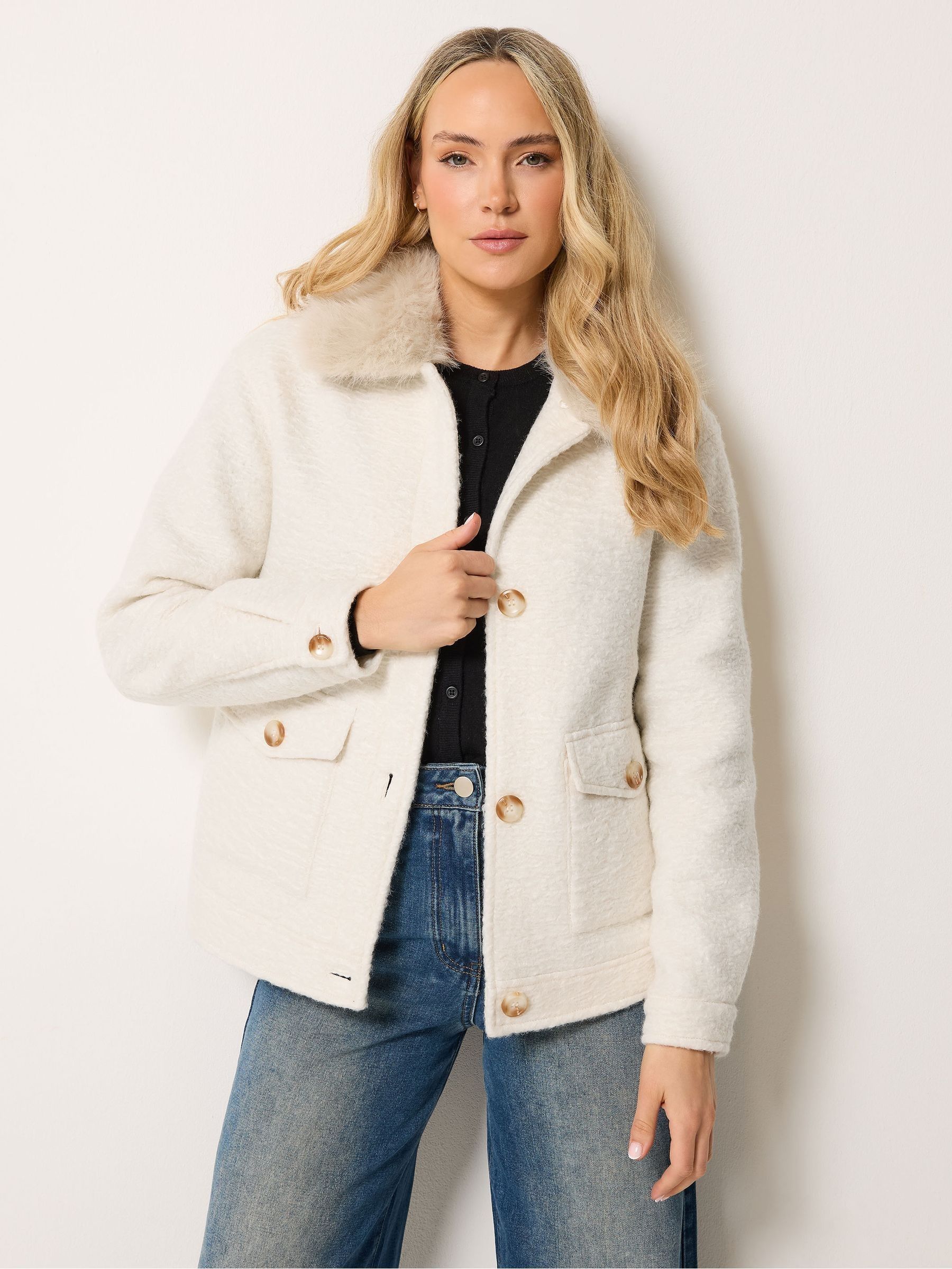 Long Tall Sally Women's White Faux Fur Coat - Image 3